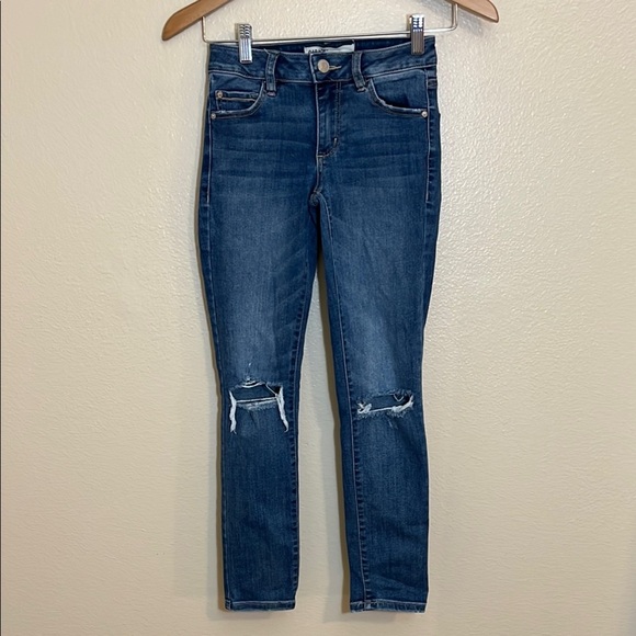 Garage High Waist Blue Distressed Jeans - Picture 1 of 12